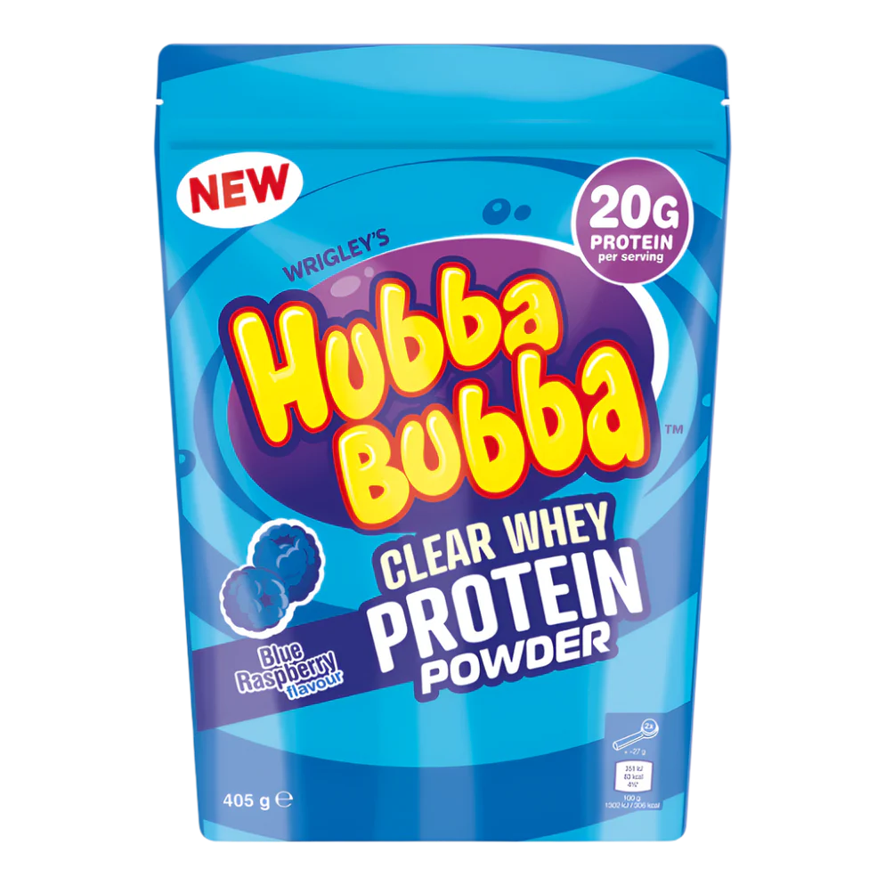 UK Wrigley’s Hubba Bubba Blue Raspberry Flavour Protein Powder 405g