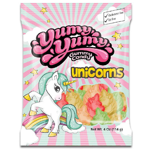 Yumy Yumy Gummy Candy Unicorn 4Oz