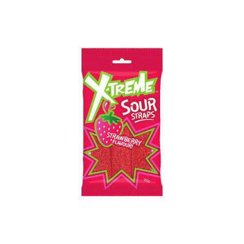 X-Treme sour straps strawberry flavour 160g