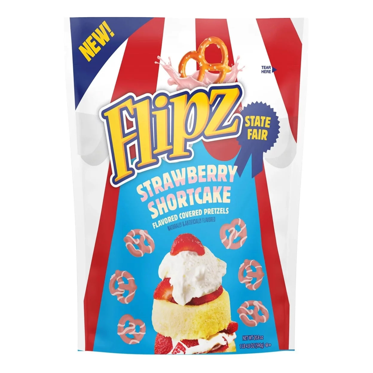 Flipz Strawberry Shortcake flavoured covered Pretzels 184g