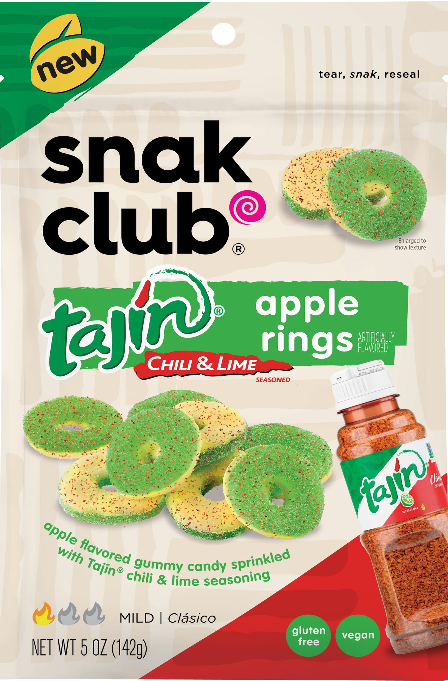 US Snak Club Tajin Apple Rings 142g