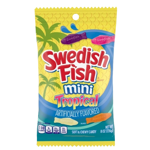 Swedish Fish Mini Tropical Soft & Chewy Candy 226g
