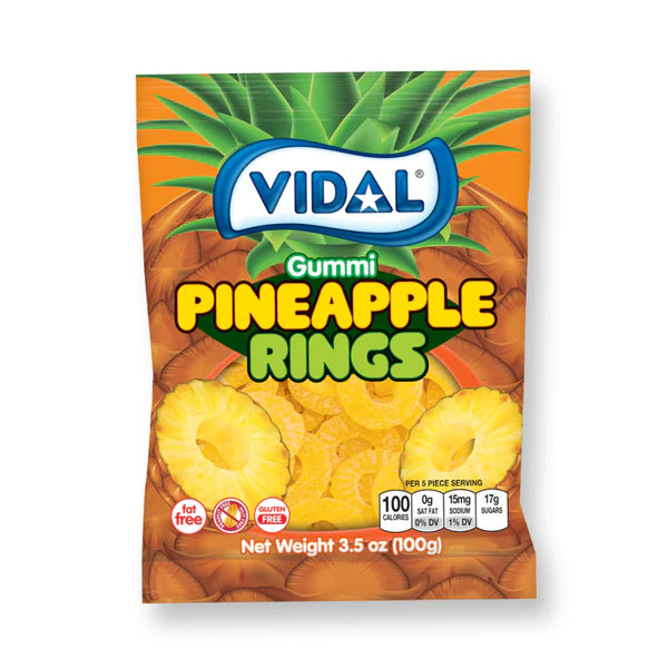 Vidal Gummi Pineapple Rings 100g