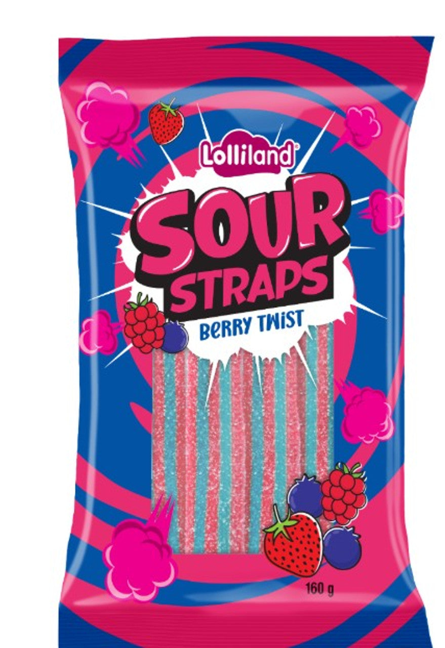 Lollinauts Sour Straps Berry Twist 160g
