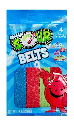 Kool-Aid Sour Belts 4 Fruity Flavors! 99g