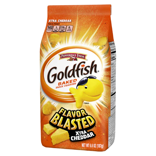 US Goldfish snack crackers flavor blasted xtra cheddar 6.6oz
