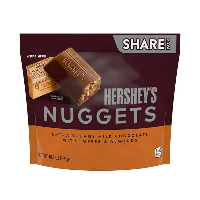 Hershey’s Nuggets Truffles Extra Creamy Milk Chocolate With Toffee & Almonds 10.2Oz