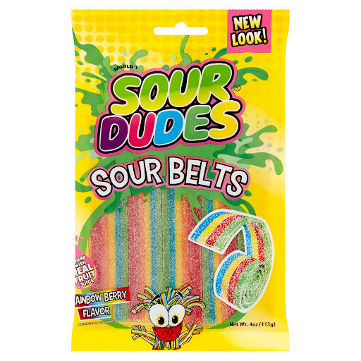 Sour Dudes Sour Belts Rainbow Berry Flavor 113g