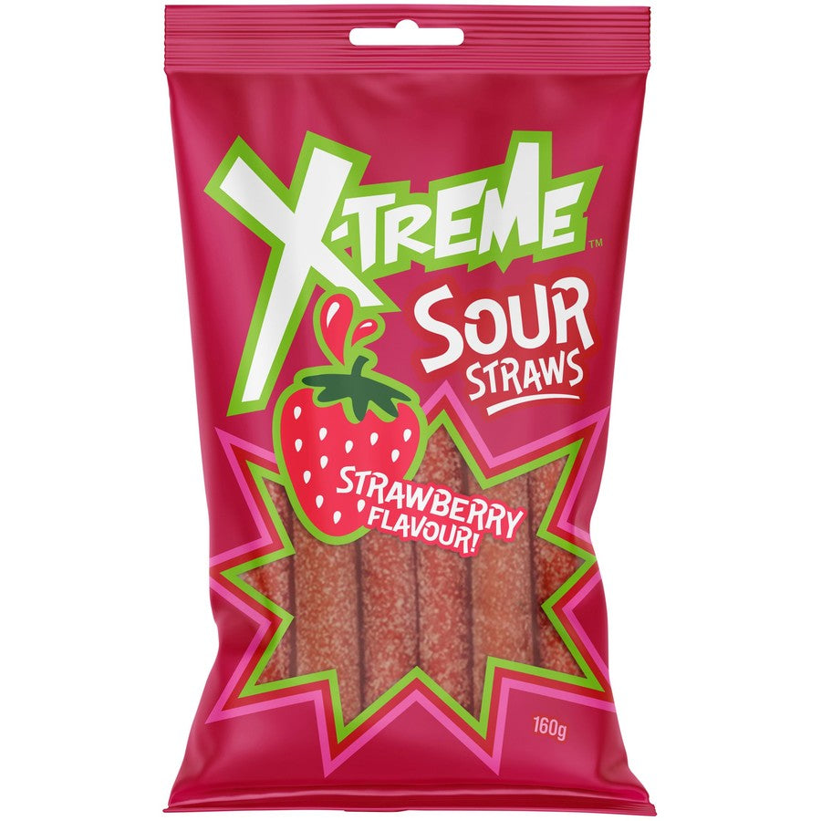 X-Treme Sour Straws Strawberry Flavour! 150g