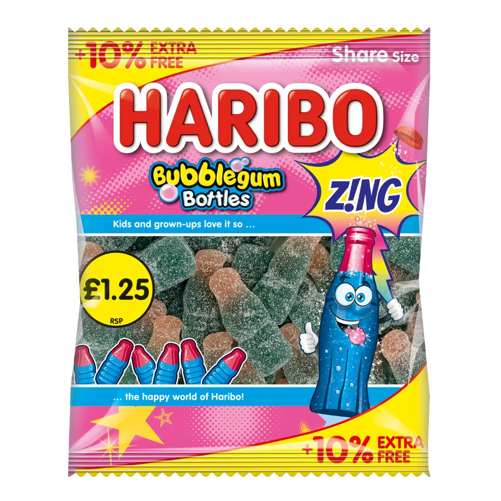 UK Haribo Bubblegum Bottles 176g