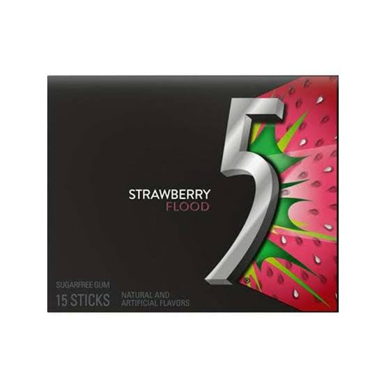 5 Strawberry Flood Sugarfree Gum 15 sticks