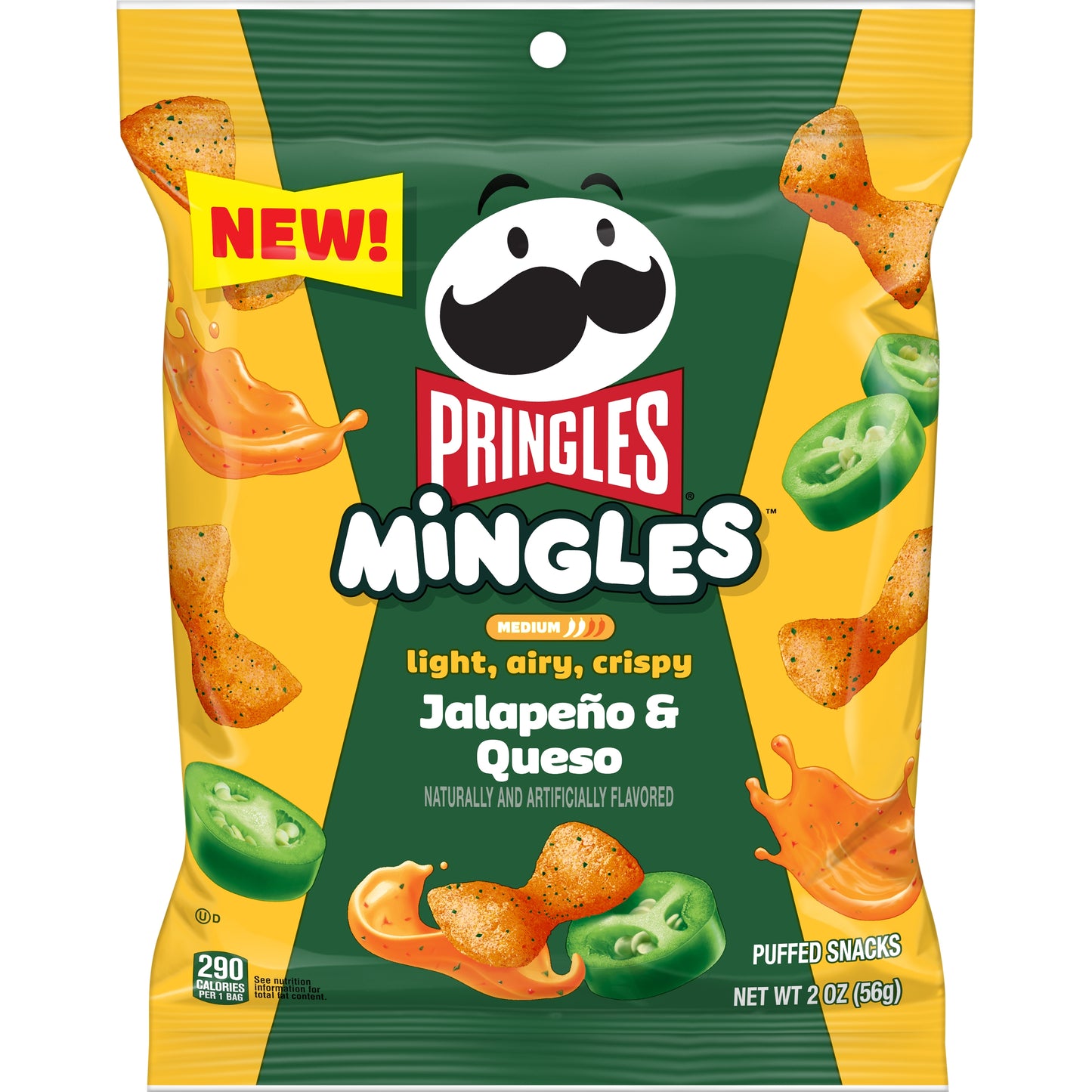 Pringles Mingles Jalapeno & Queso Puffed Snacks 56g