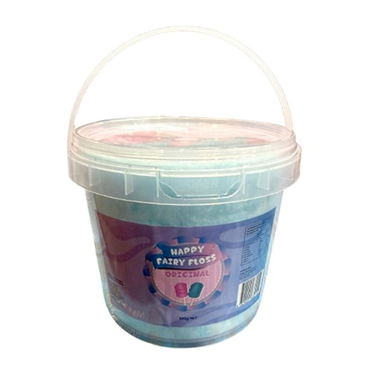 Happy Fairy Floss Pink & Blue Giant Tub 100g single retail item