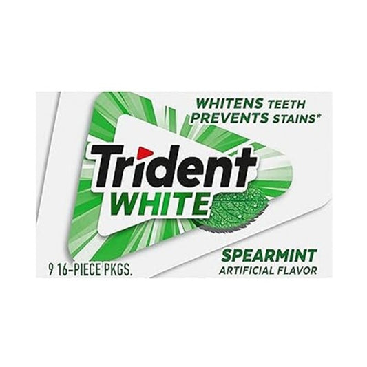 Trident White Spearmint Gum 16 Pieces single retail item
