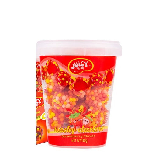 Juicy Jelly Wacky Clusters Strawberry Cup 150g single retail item