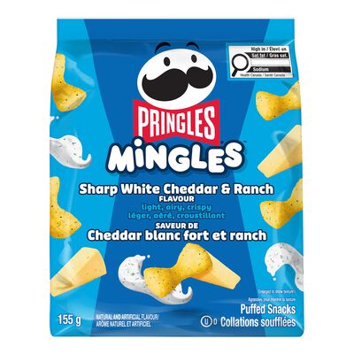 Pringles Mingles Sharp White Cheddar & Ranch Puffed Snacks 155g