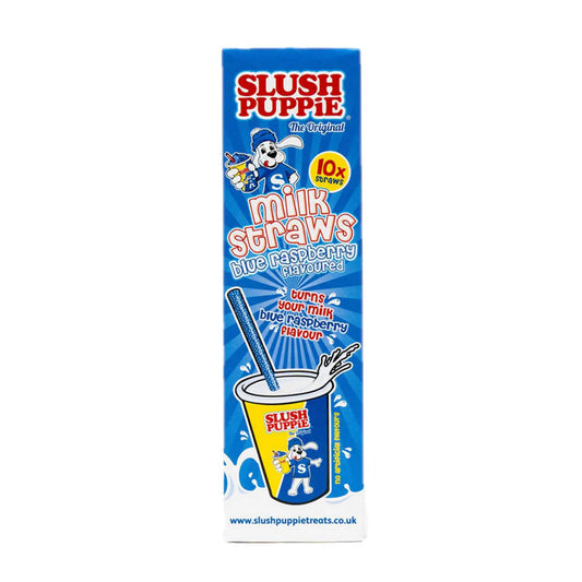 UK Slush Puppie Blue Raspberry Flavoured Milk Straws 60g