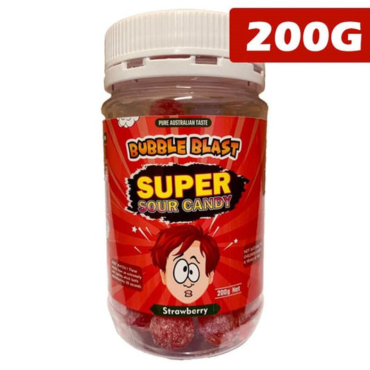 Bubble Blast Super Sour Strawberry Candy 200g