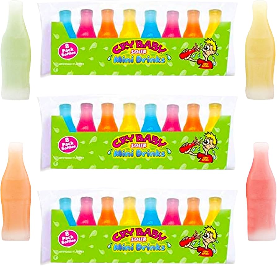 Cry Baby Sour Wax Bottles 8pk x3