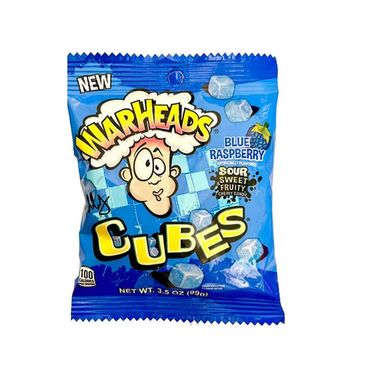 Warheads Sour Fruity Blue Raspberry Cubes 99g