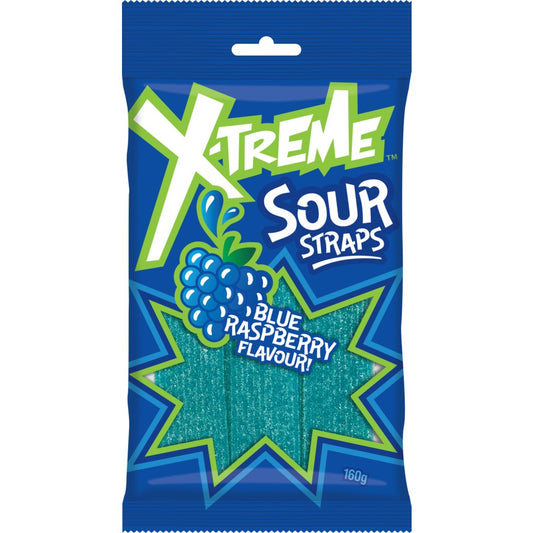 X-Treme Sour Straps Blue Raspberry Flavour! 160g