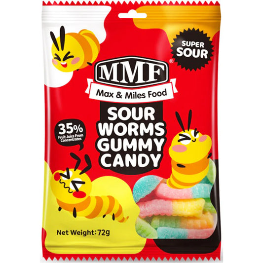 MMF Sour Worms Gummy Candy 72g