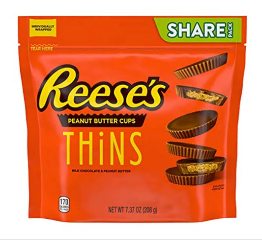 US Reese’s Peanut Butter Cups Thins Share Pack 208g