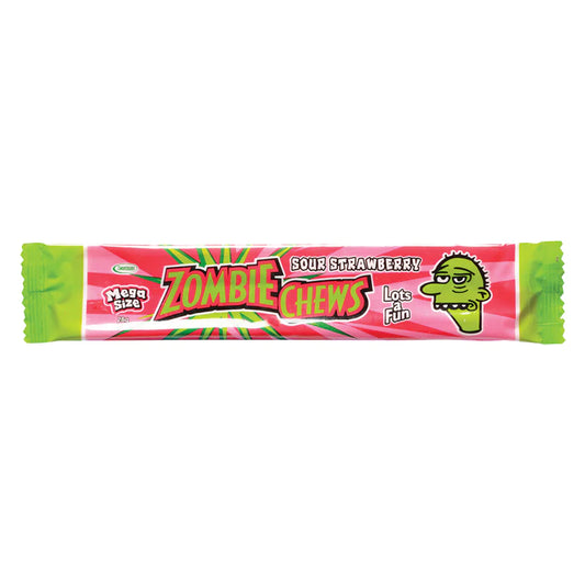 Zombie Chews Sour Strawberry Mega Size 28g