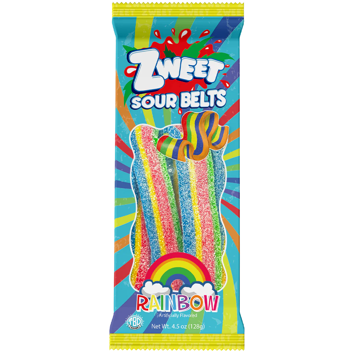 US Zweet Rainbow Sour Belts 128g