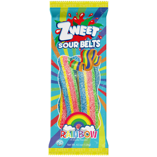 US Zweet Rainbow Sour Belts 128g
