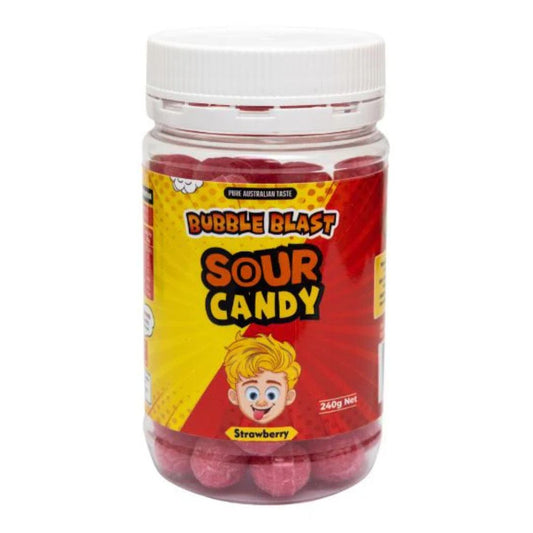Bubble Blast Sour Candy Strawberry 250g