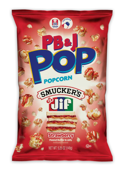 US PB&J Pop Smucker’s Strawberry Popcorn 149g