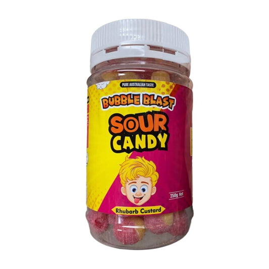 Bubble Blast Super Sour Candy Rhubarb Custard 200g