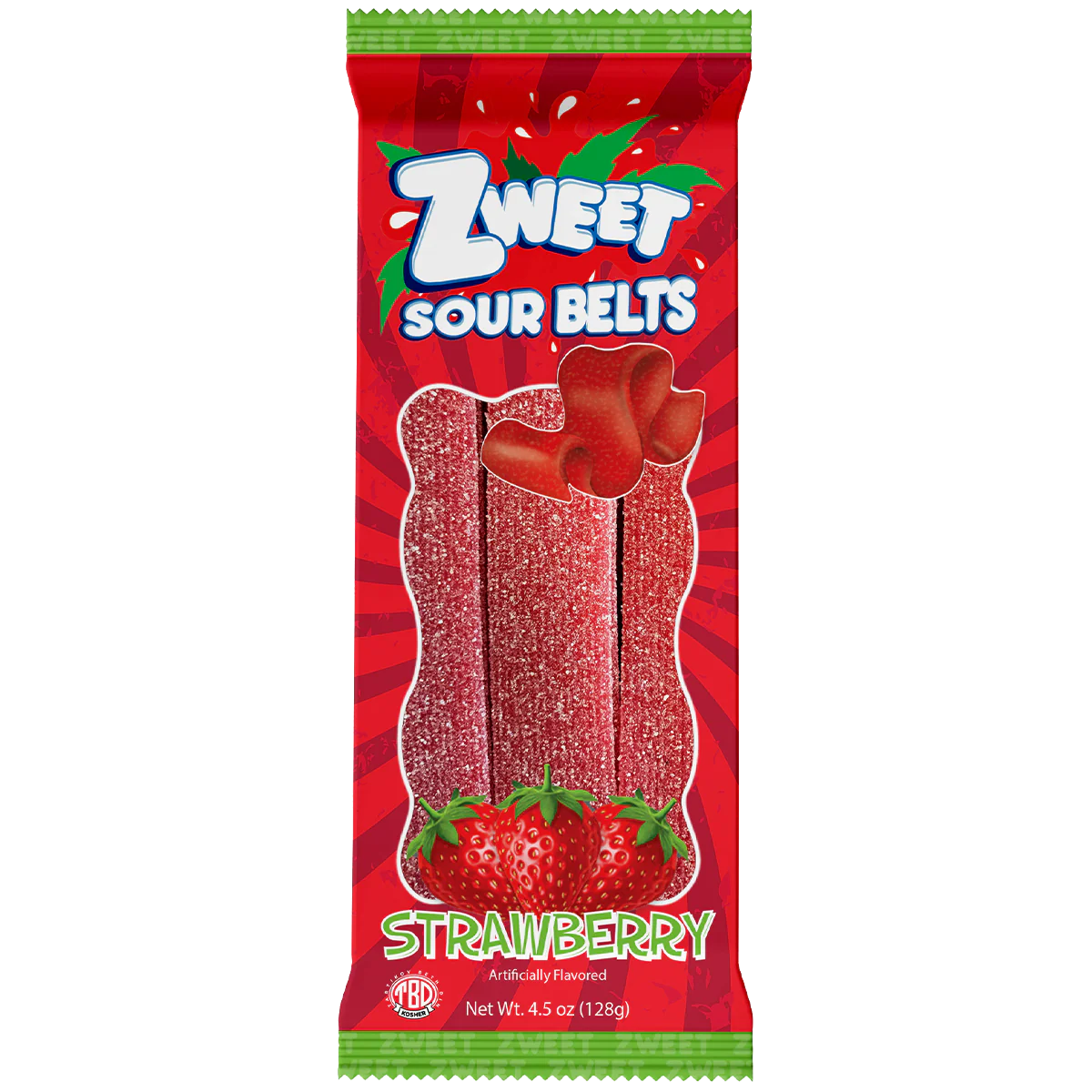 US Zweet Strawberry Sour Belts 128g