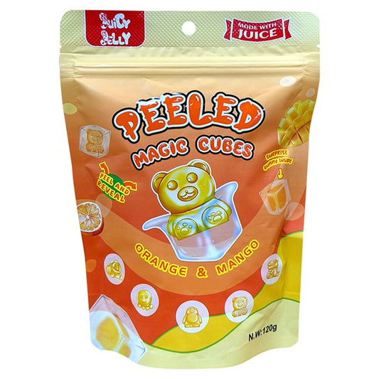 Juicy Jelly Peeled Magic Cubes Orange & Mango 120g single retail item