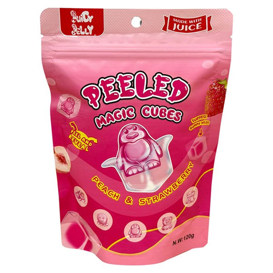 Juicy Jelly Peeled Magic Cubes Peach & Strawberry 120g single retail item