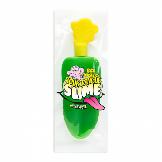 Face Twisters Sour Tongue Slime  Green Apple Gel Candy 40g