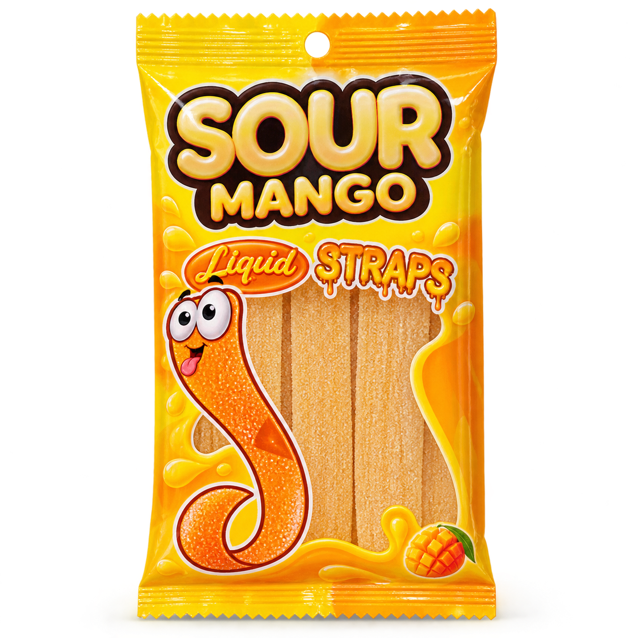 Juicy Jelly Sour Mango Liquid Straps 160g