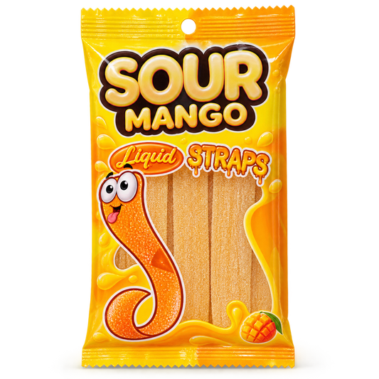 Juicy Jelly Sour Mango Liquid Straps 160g