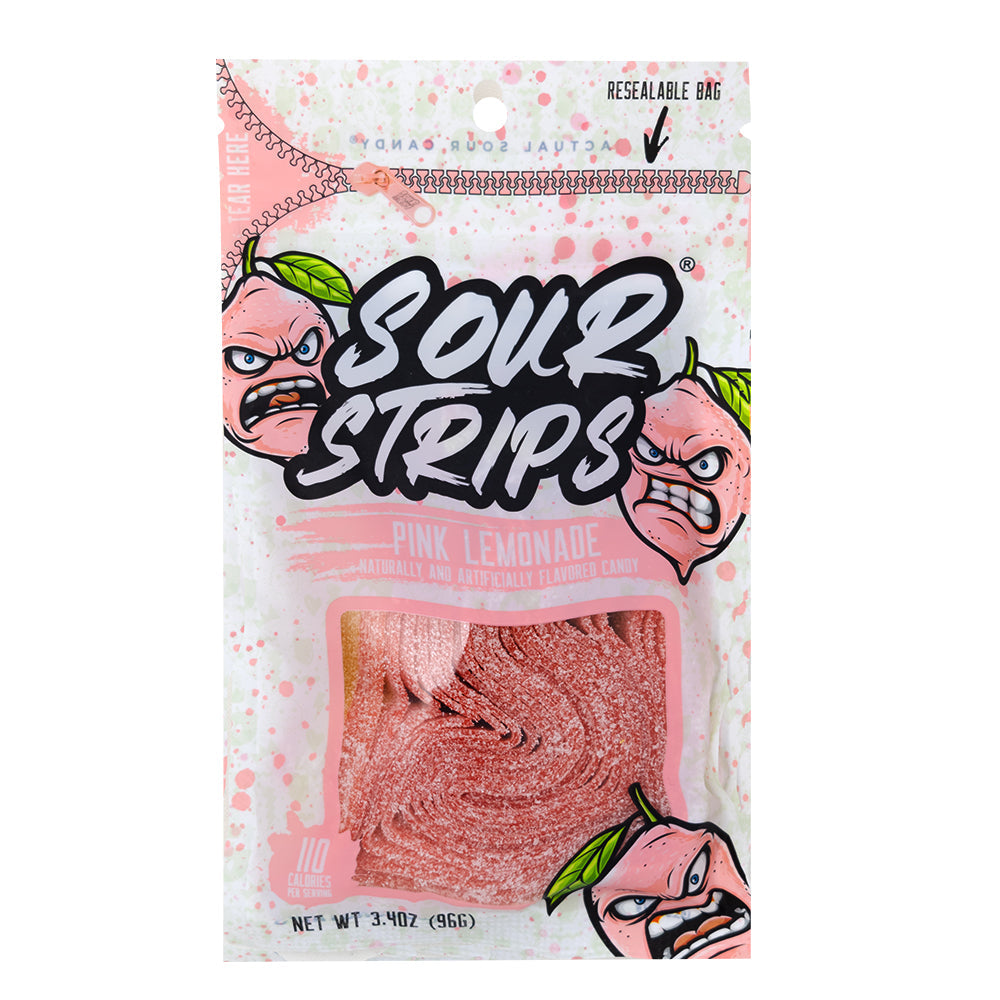 US Sour Strips Pink Lemonade 96g