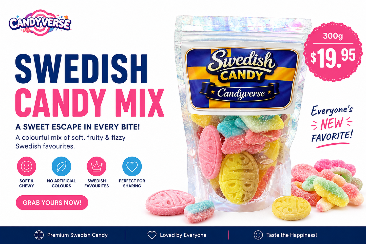 Candyverse Swedish Candy Mix Bag 300g