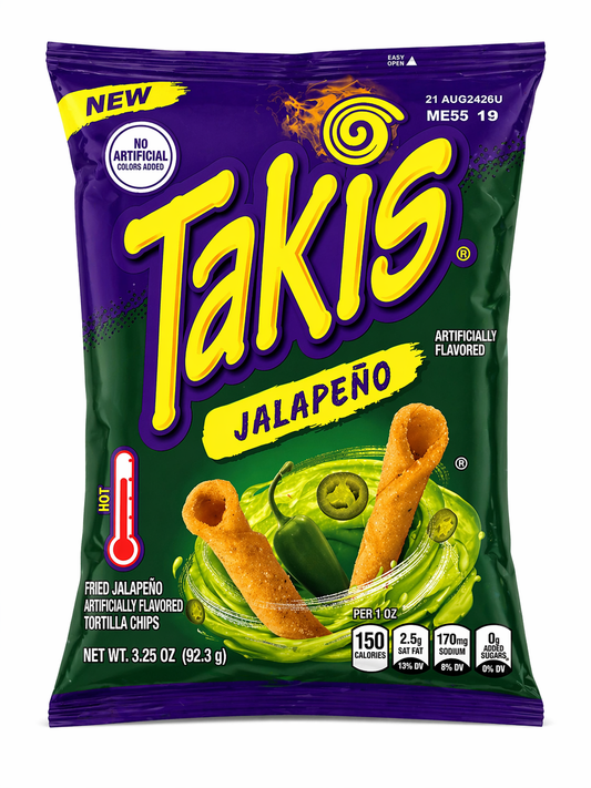 Takis Jalapeño Rolled Tortilla Chips 92g
